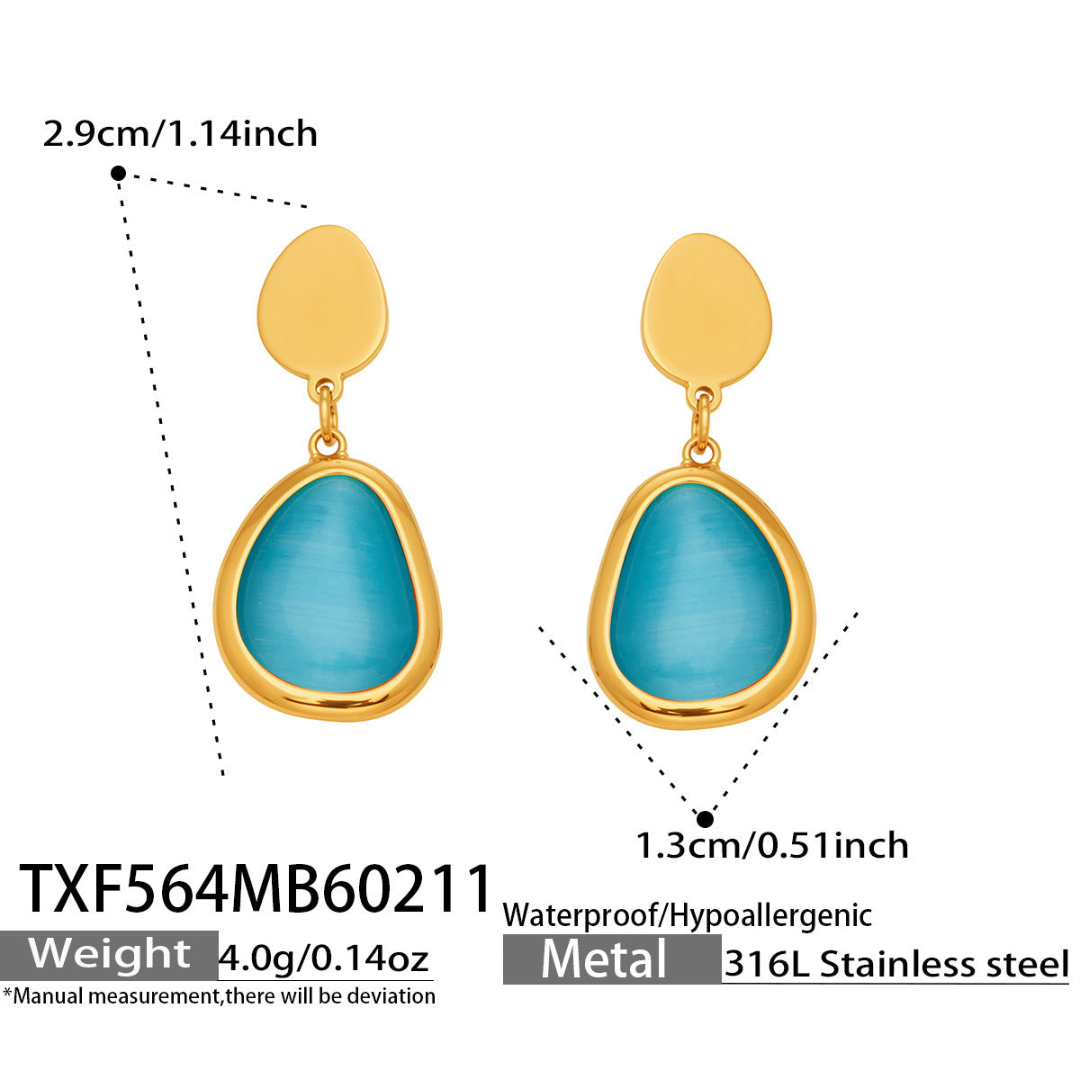 Li Affordable Luxury Style Cut Water Drop-shaped Opal Female Stainless Necklaces