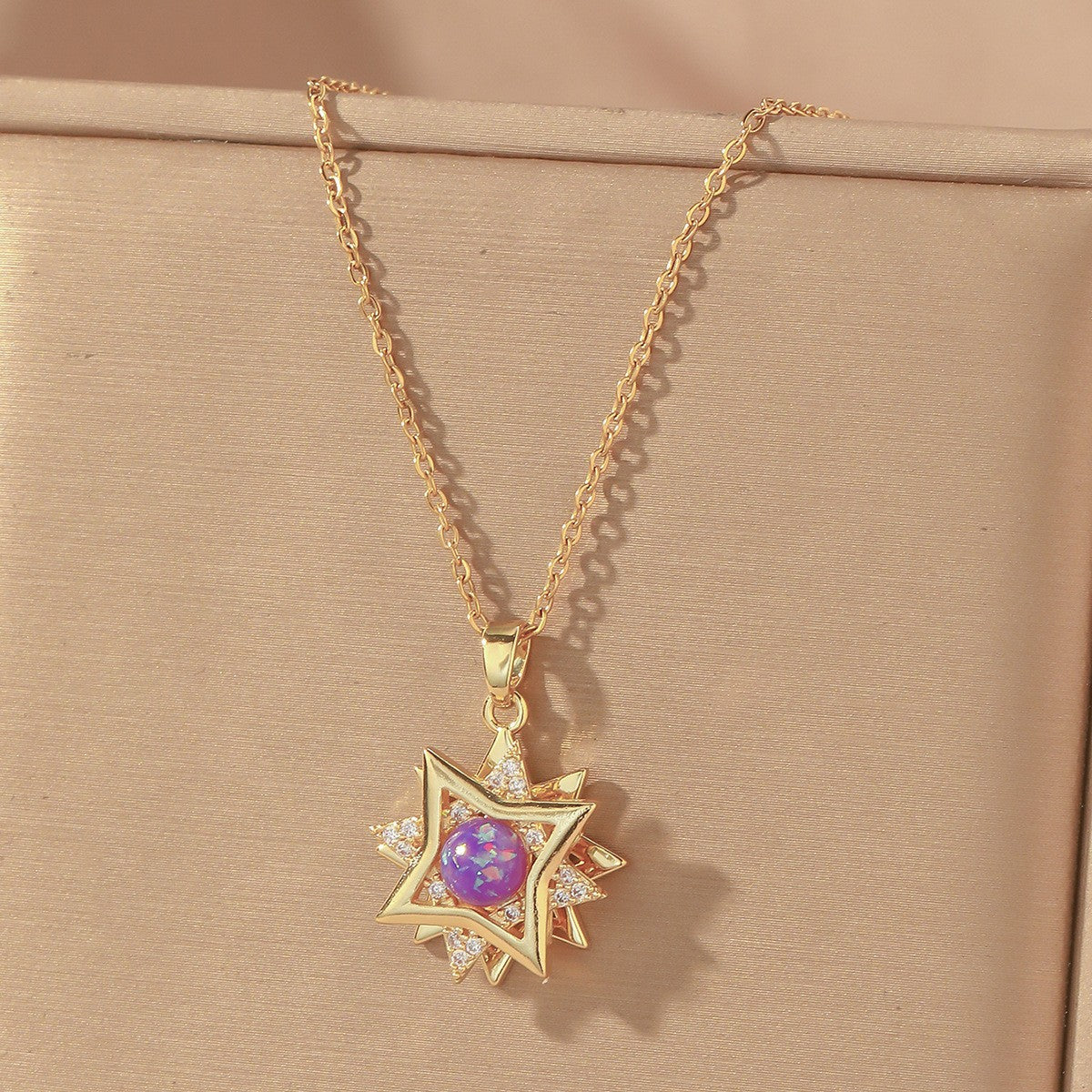 Women's Colorful Flower Titanium Steel Clavicle Chain Necklace