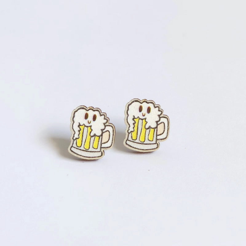 Cola Hamburger French Fries Pizza Donut Milk Earrings