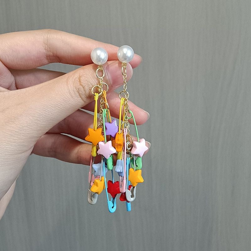 Women's Vitality Dopamine Pearl Tassel Niche Candy Earrings