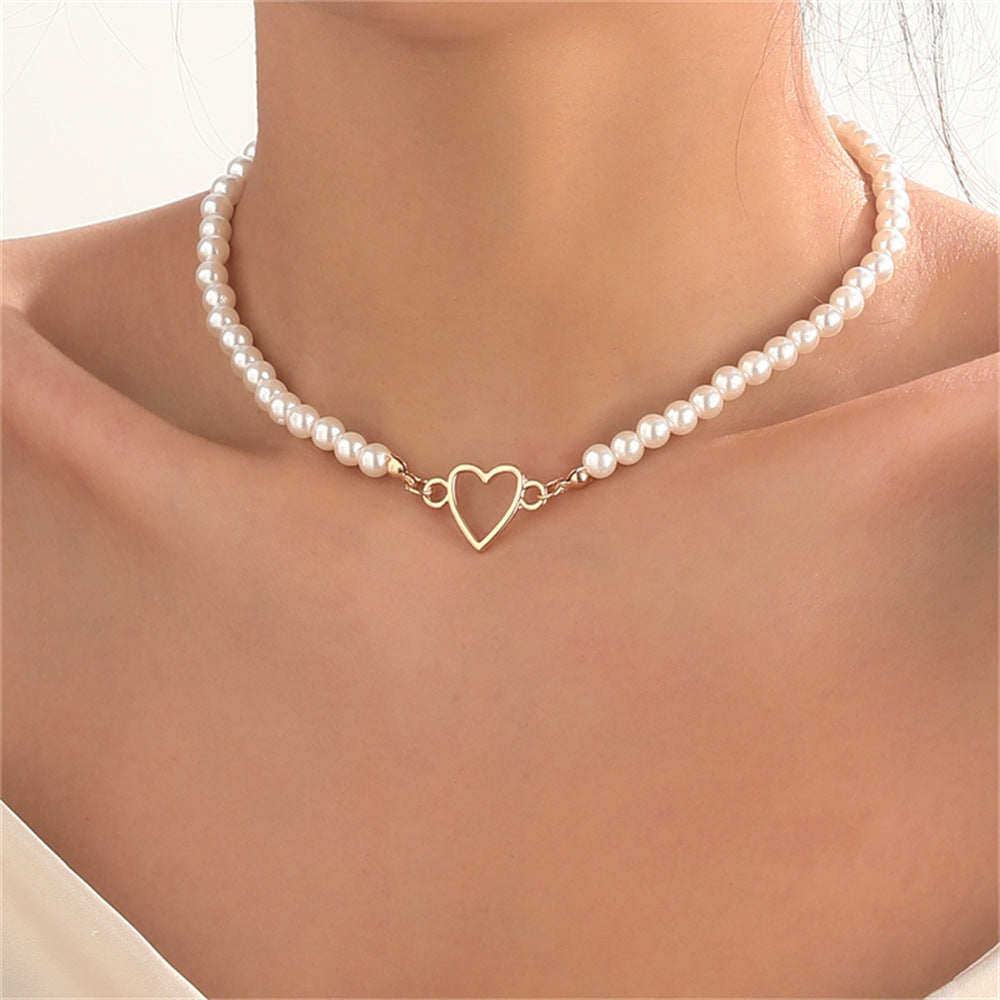 Women's Style Niche Pearl Heart Sweet Cool Hot Fashion Necklaces