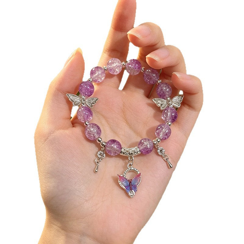 Colorful Butterfly Sweet Handmade Glass Beaded Good-looking Bracelet