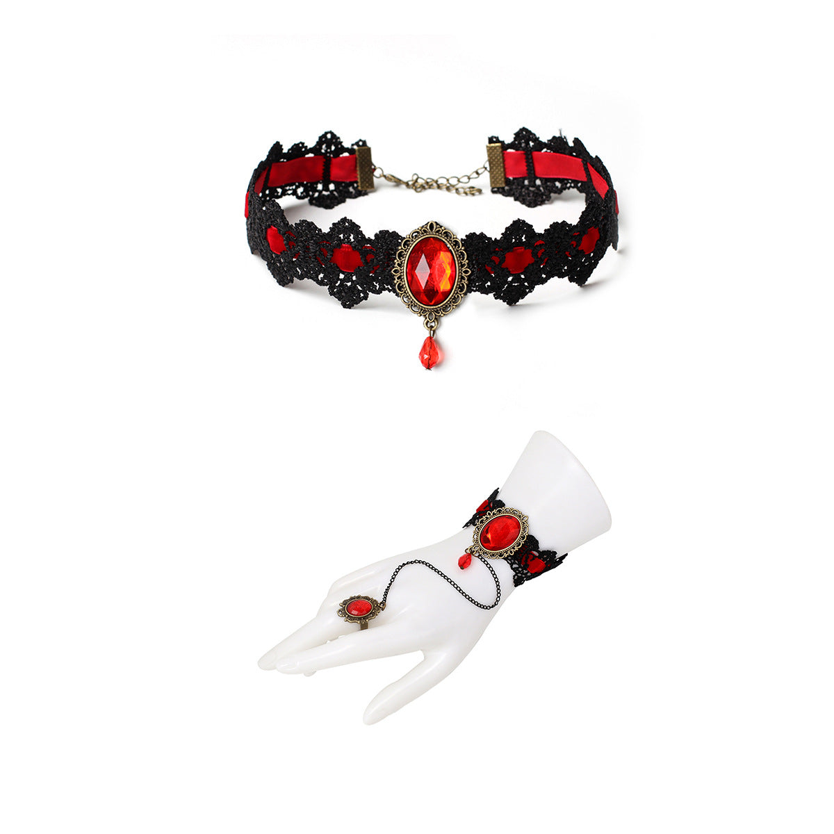 Gothic Dark Style Lace Combination Unique Design Jewelry Set