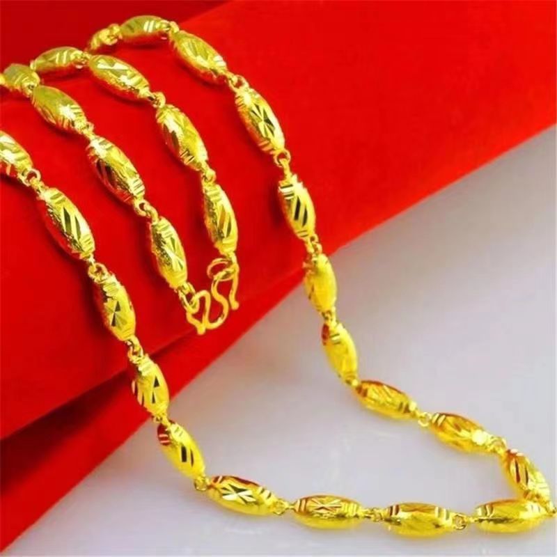 Men's Gold Cloth Pattern Dragon No Color Fading Necklace