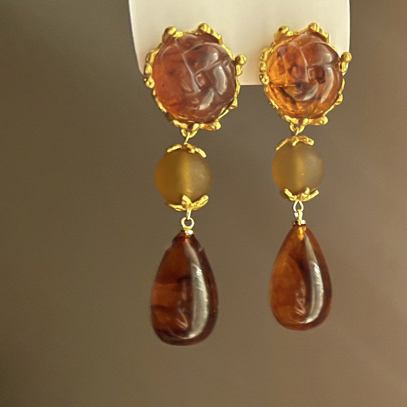 Women's Round Flower Vintage Ethnic Style Ear Niche Rings