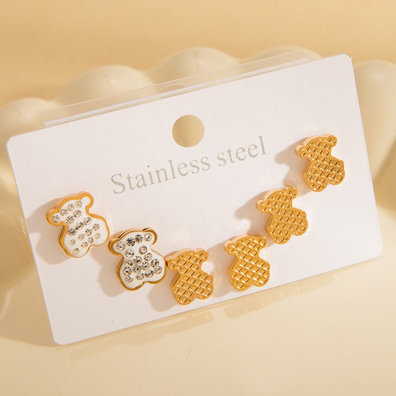 Titanium Steel Ear Exquisite Small Gold-plated Earrings