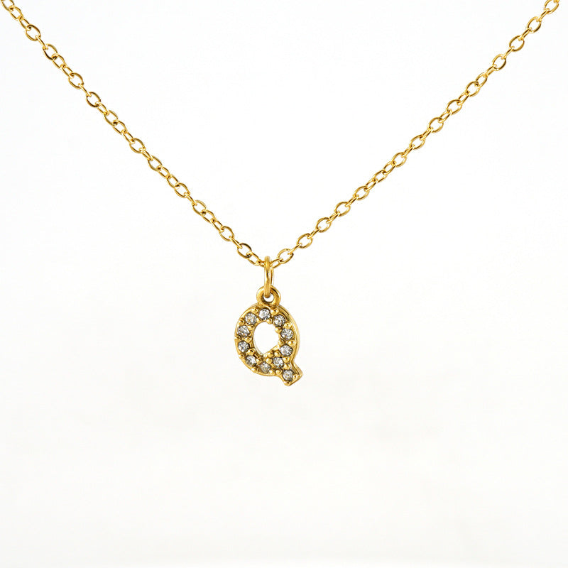 Women's Diamond Small Letter Simple Clavicle Chain Necklaces