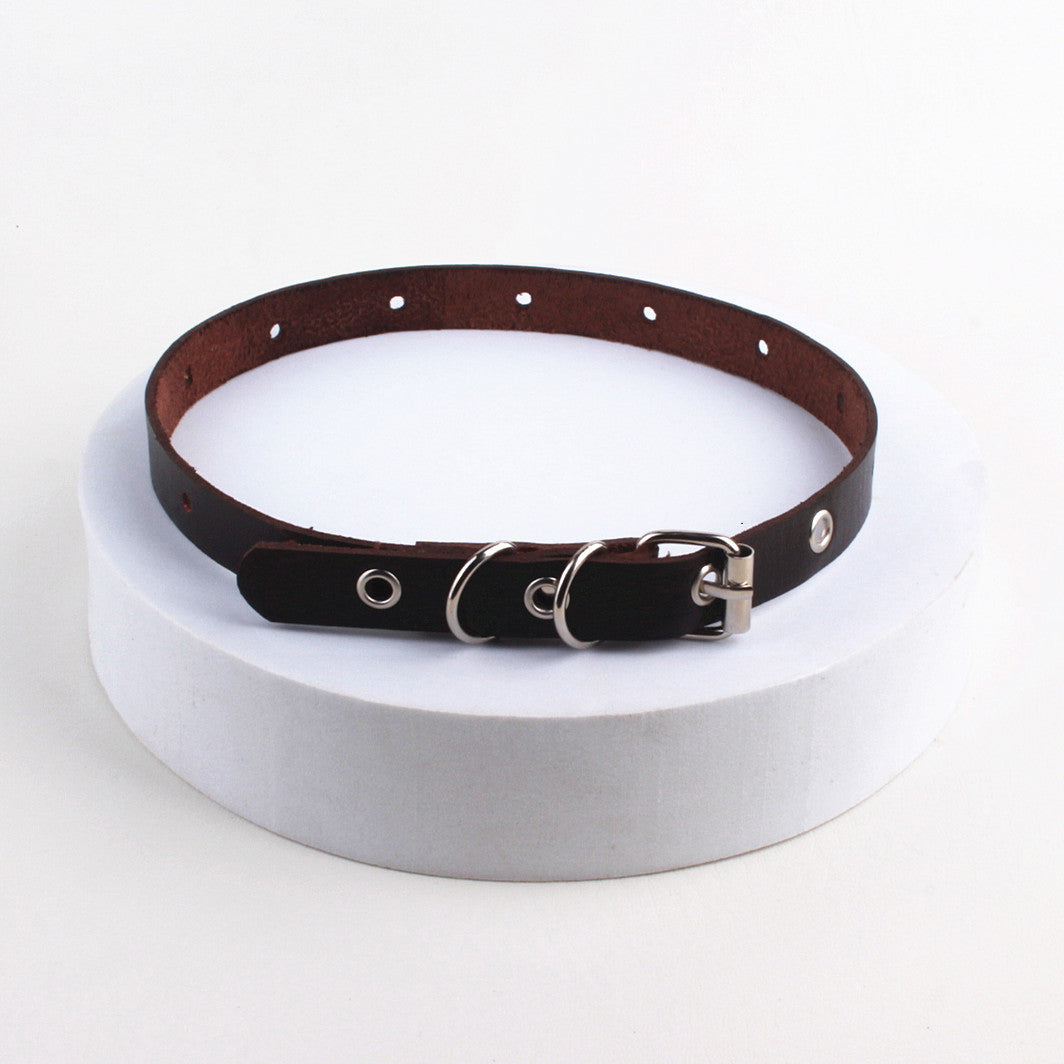 Retro Flat Buckle Street Shot Necklet Neckband Belts