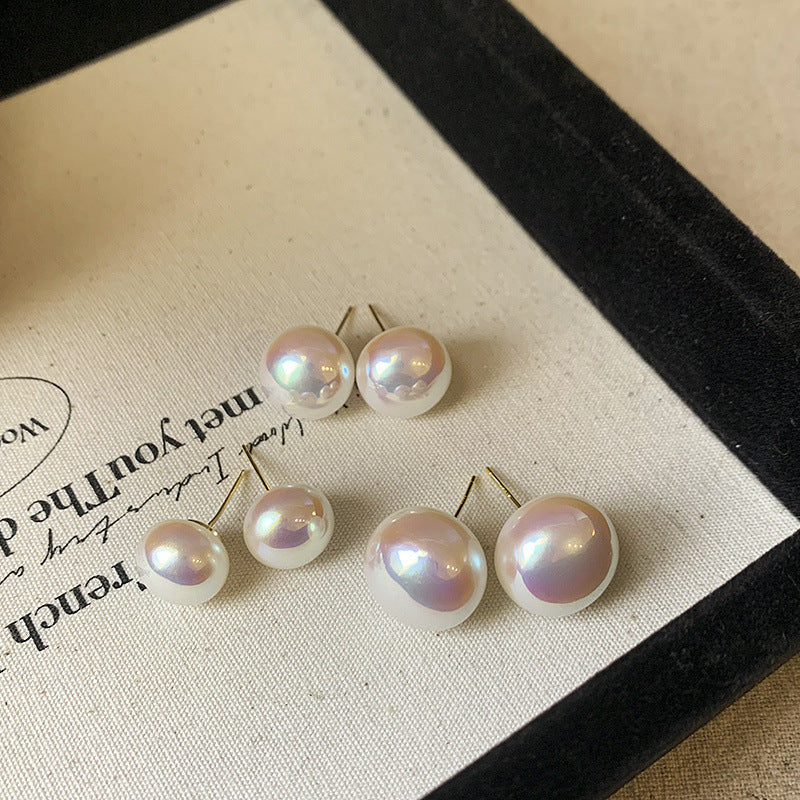 Pearl Glow Pink Light Steamed Bread Beads Stud Earrings
