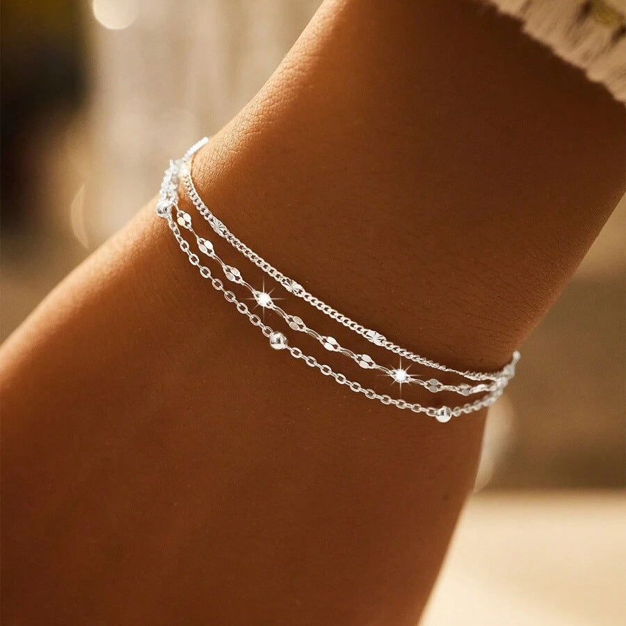 Trendy Fashion Lip Chain Twin Exquisite Bracelets