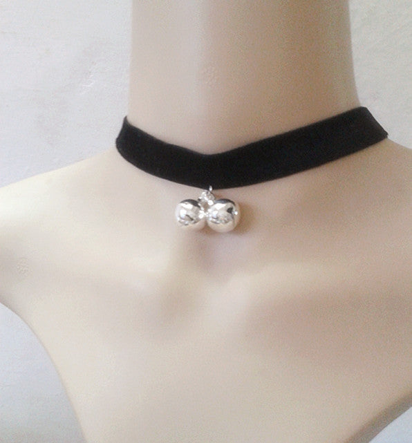Desire Bell Neck Hand Holding Rope Veet Temperament Clavicle Chain Rings