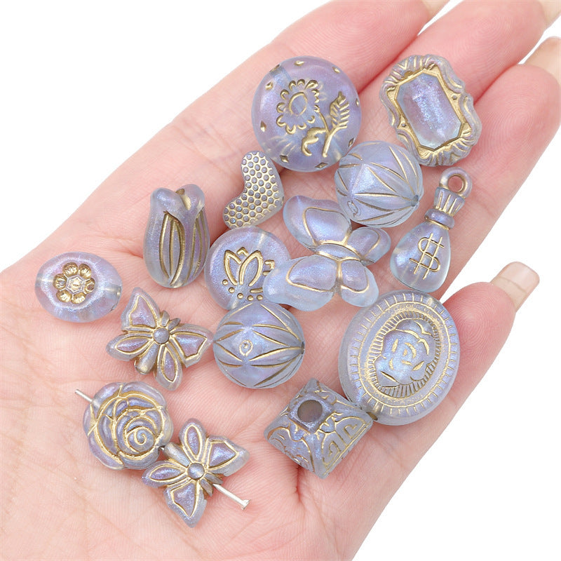Acrylic Transparent Vintage Frosted Gold Scattered Beads Jewelry Accessories