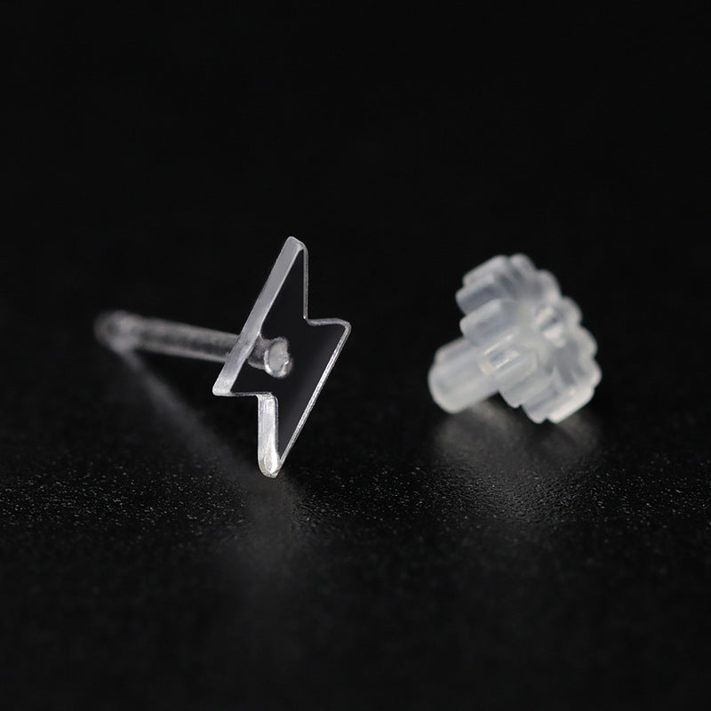 Resin Ear Stick Personality Simple Plastic Auricular Needle Raise Stud Earrings