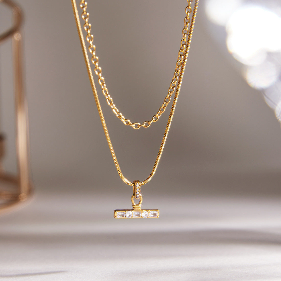 Bar Titanium Steel Light Luxury Minority Necklace