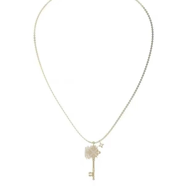 Women's Flower-de-luce Key Choker Light Luxury Clavicle Chain Necklace