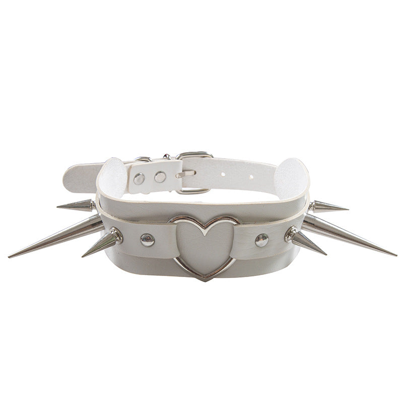 Long Peaked Short Pointed Rivet Personality Collar