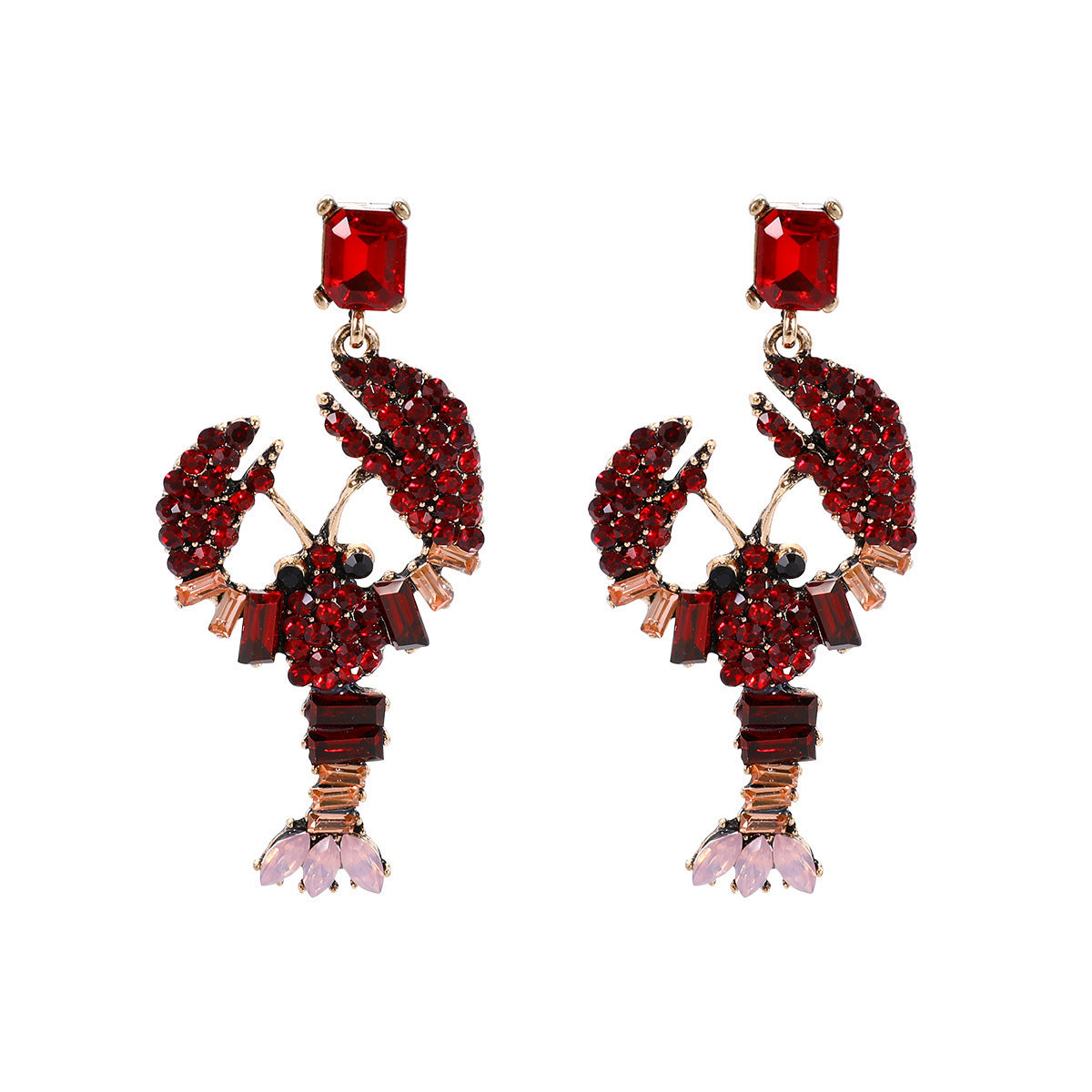 Women's Exaggerated Lobster Shape Fashion Creative Niche Design Alloy Earrings