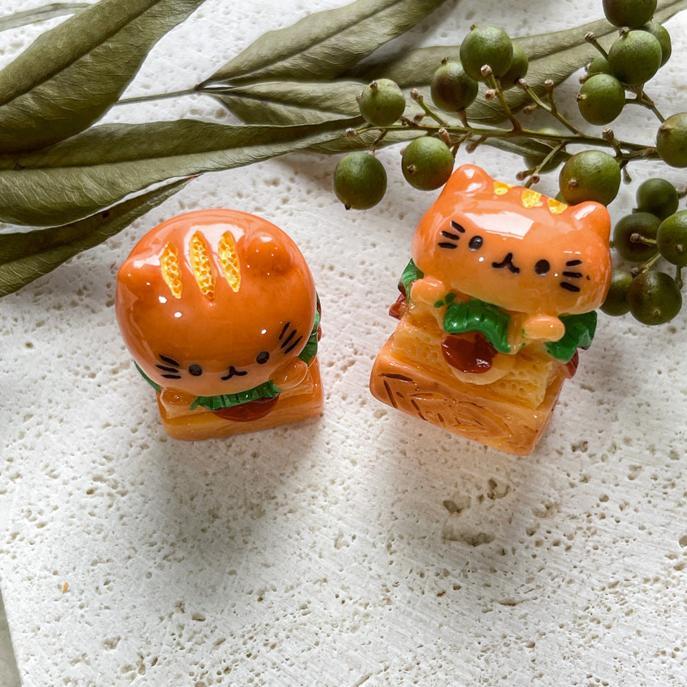 Toy Panda Hamburger Cat Head Pizza Resin Jewelry Accessories