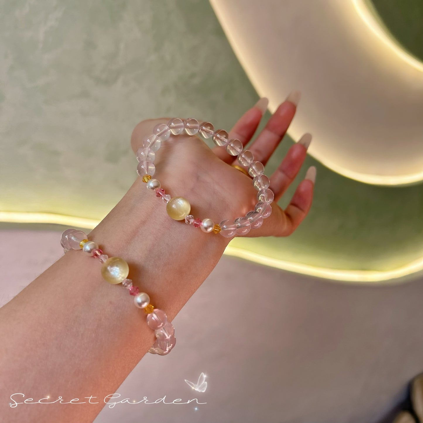 Pink Crystal Polo Cute Refreshing Design Girlfriends Bracelet