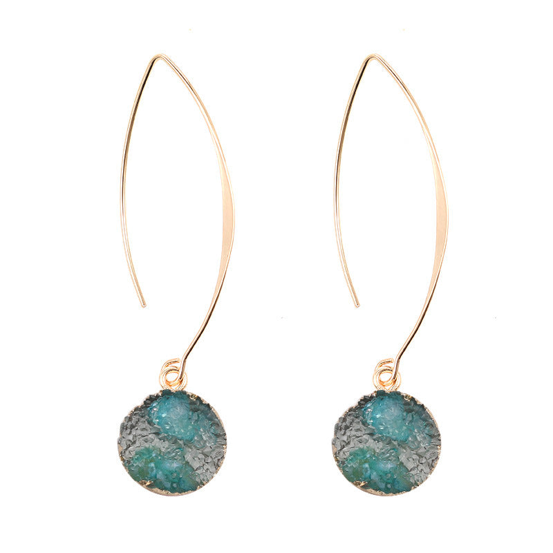 Women's Vintage Geometric Round Vug Long Copper Ear Hook Earrings