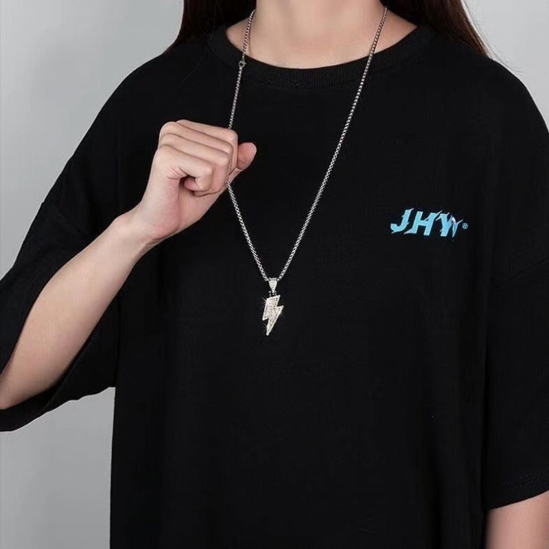 Men's & Women's Lightning Fashion Personality Affordable Luxury Hip Hop Punk Sweater Necklaces