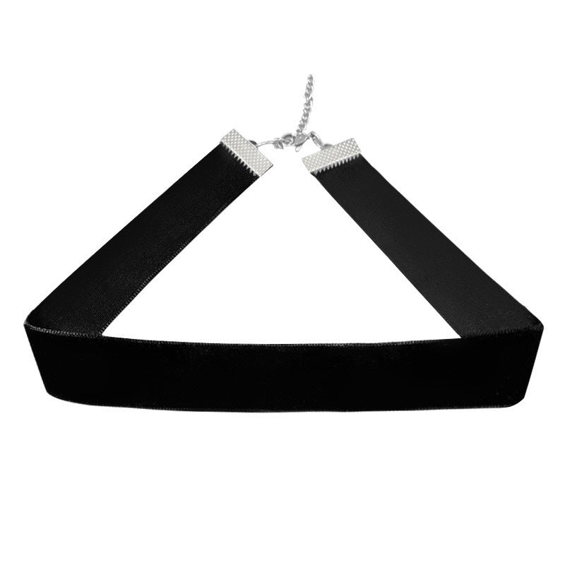 Ju Classic Black Simple Female Veet Collar