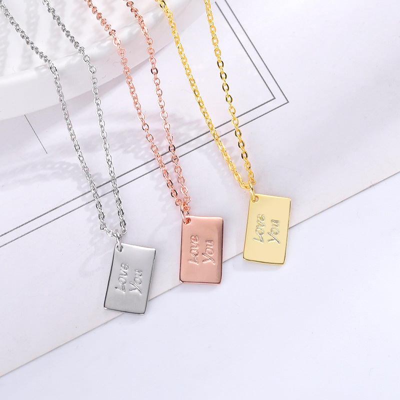 Envelope Love Letter Creative Design Couple Necklaces