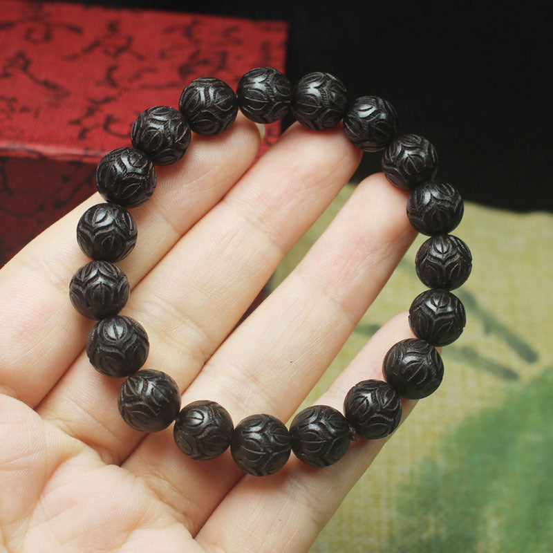 Women's & Men's Running Volume Ebony Six Words Proverbs Crafts Bracelet