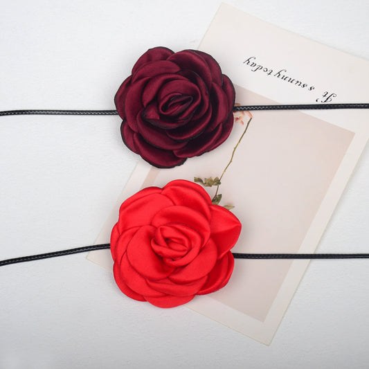 Camellia Rose Flower Sweet Three-dimensional Waist Necklaces