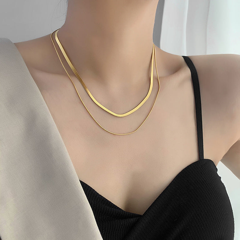 Women's Simple Chain Long Creative Winding Snake Bones Necklace