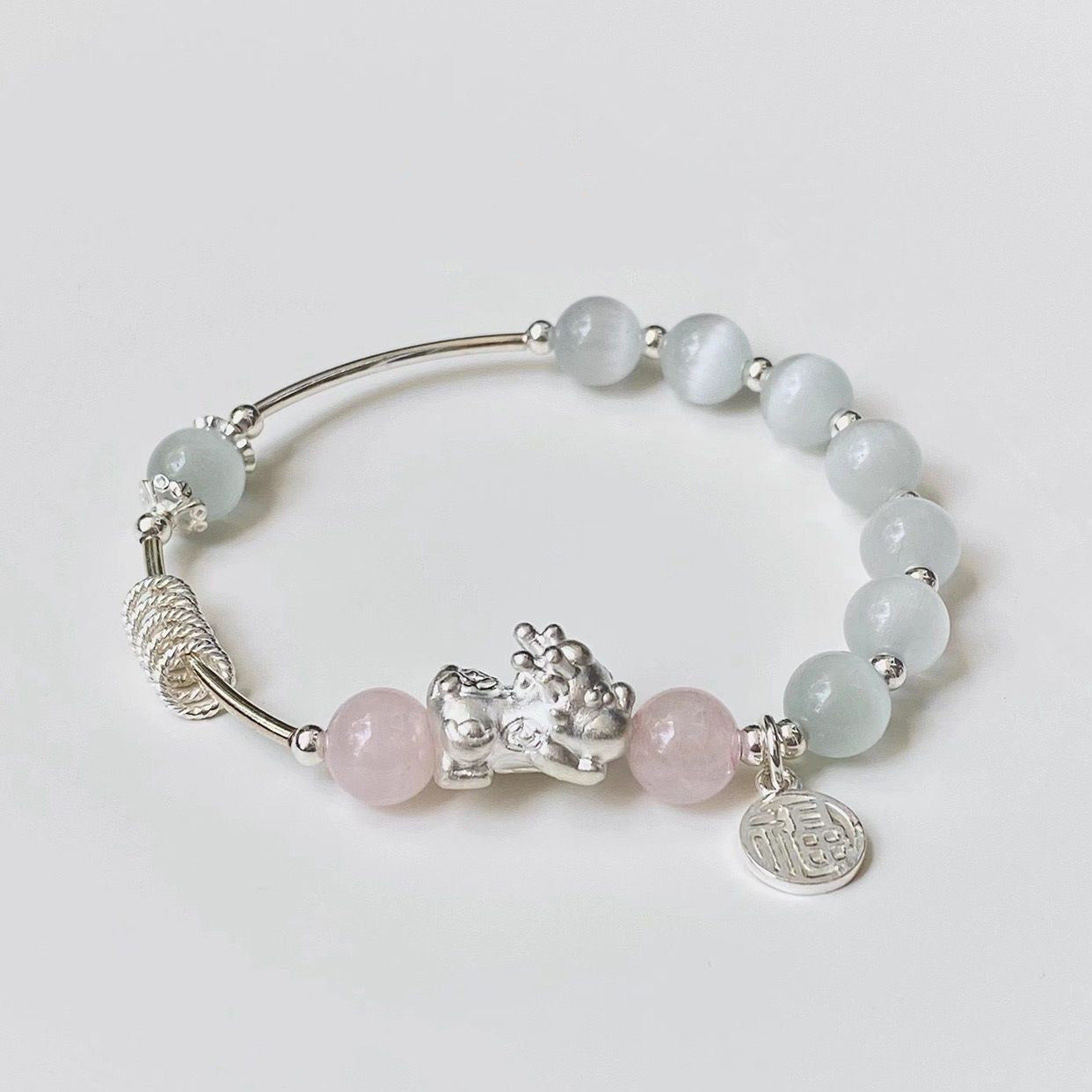 Women's Opal Small Pi Female Design Amethyst Aquamarine Girlfriends Bracelet