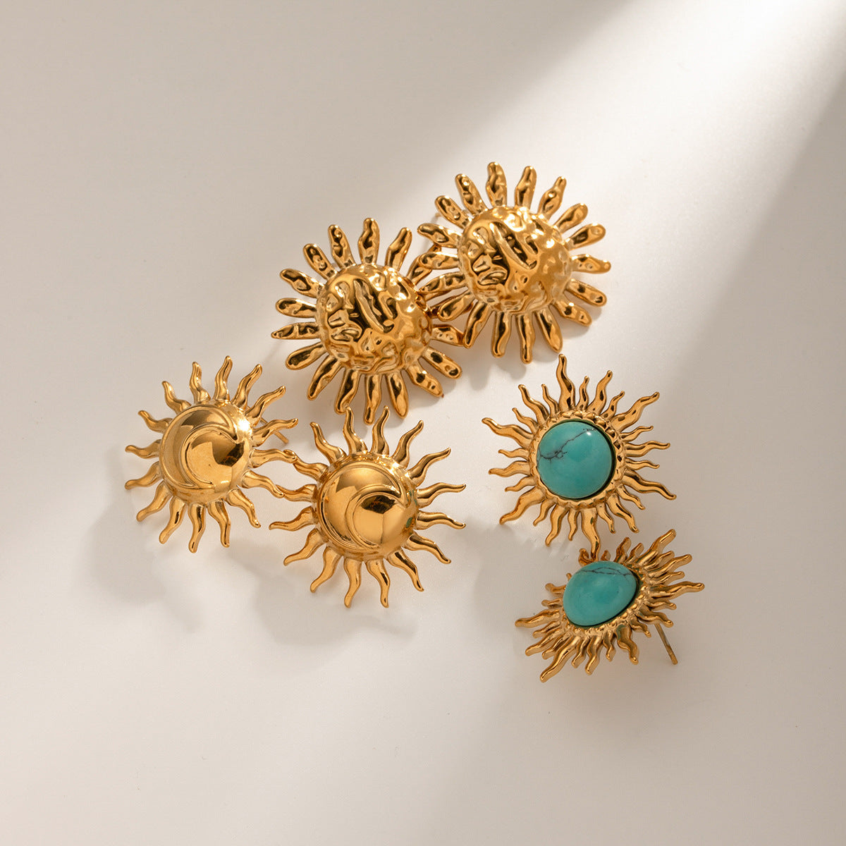 Style Personality Gold Stainless Steel Inlaid Earrings