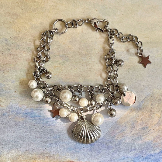 Seaside Overture Shell Pearls Titanium Steel Pendants