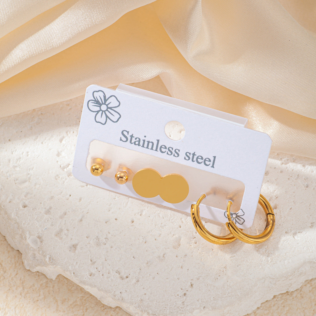 Titanium Steel Ear Exquisite Small Gold-plated Earrings