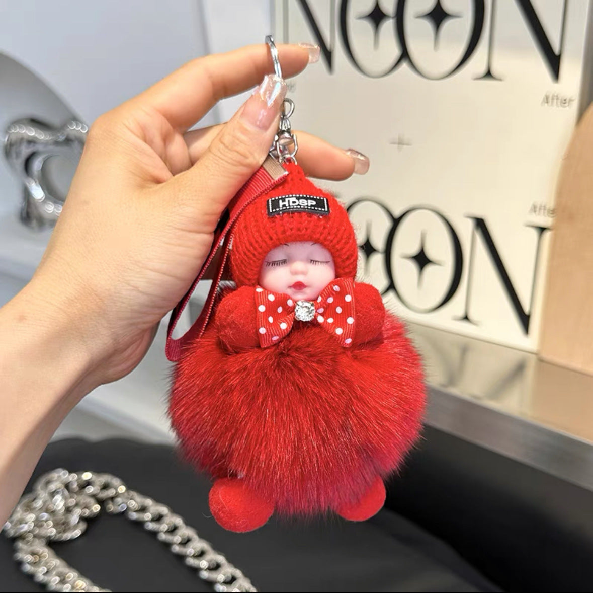Fox Fur Doll Car Key Decoration Rings