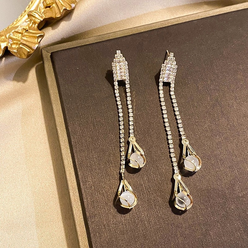 Women's Sier Pearl Light Luxury Sense Niche Earrings