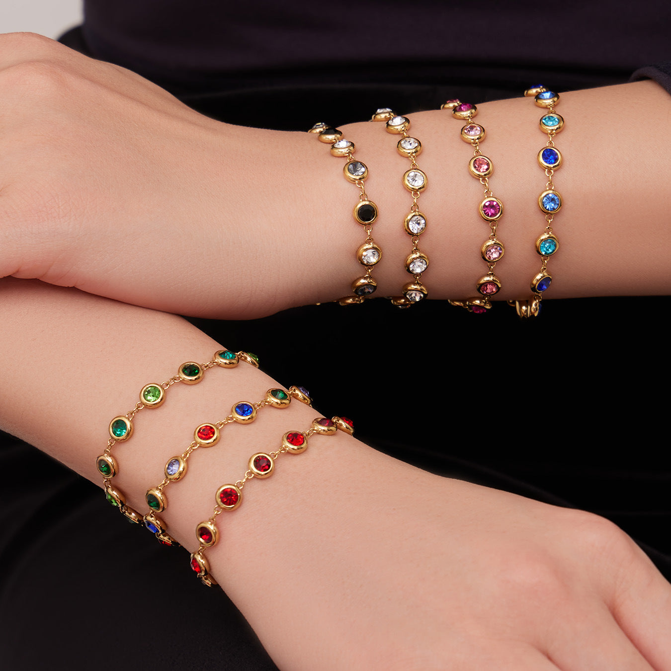 Stainless Steel Full Rhinestone Zircon Fashion Personalized Graceful Wild Light Jewelry Set