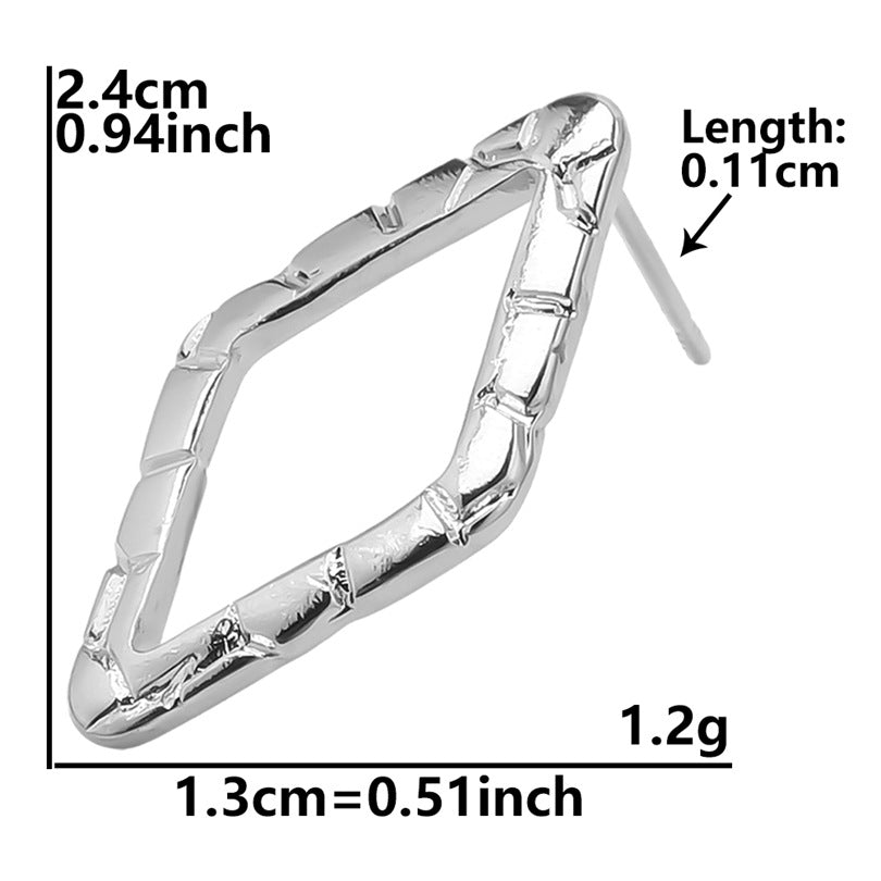 Stainless Steel Geometric Titanium Piercing Ear Clip Earrings