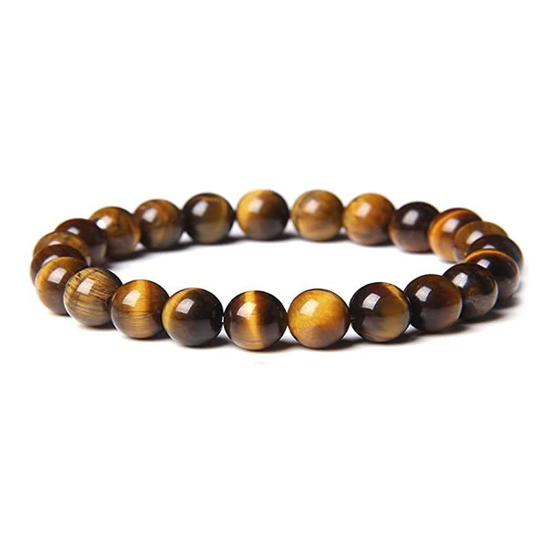 White-barked Pine Volcanic Stone Handmade Beaded Bracelet