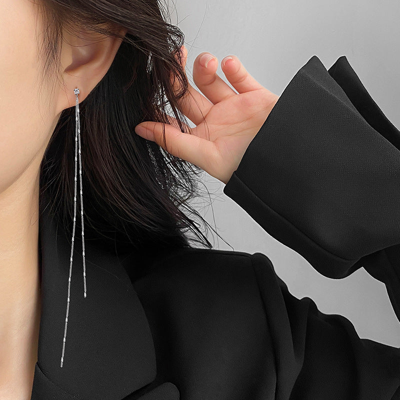 Women's Tassel Long Elegant High-grade French Trendy Stud Earrings