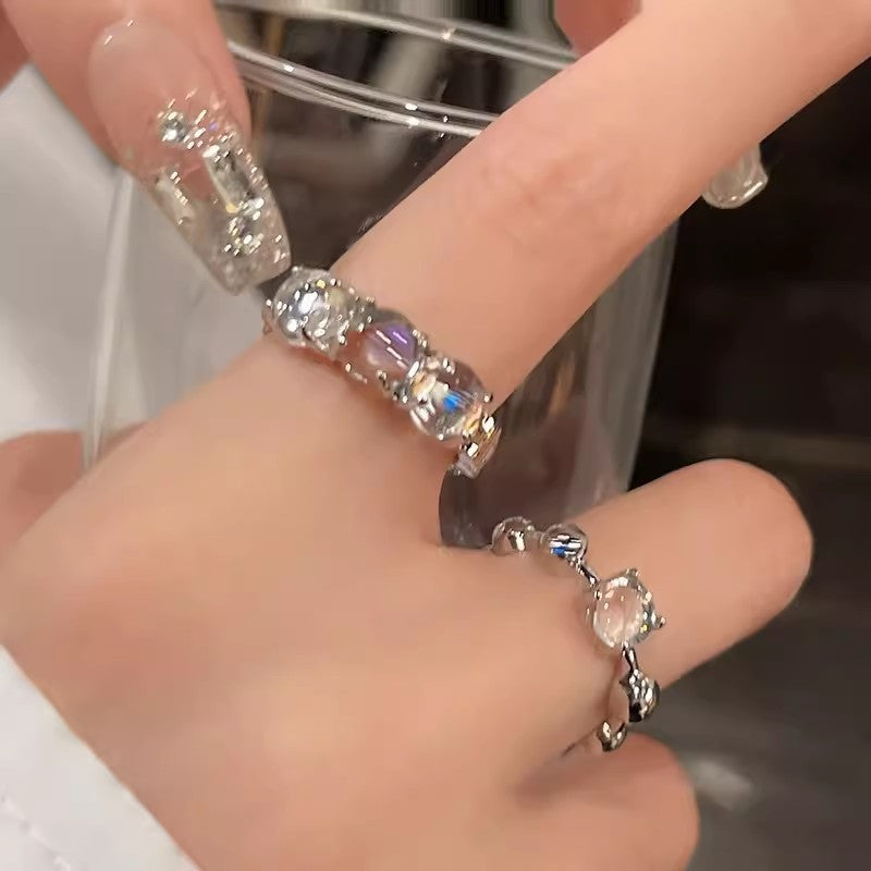 Style Pearl Zircon Butterfly Female Niche High-grade Rings