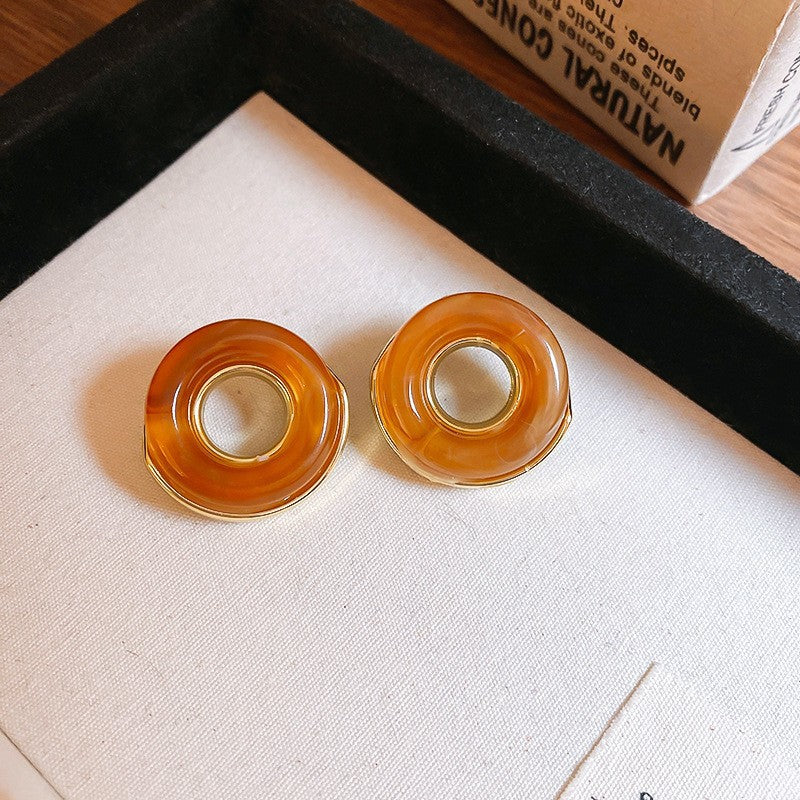 Women's Needle Geometric Irregular Resin Fashionable Retro Earrings