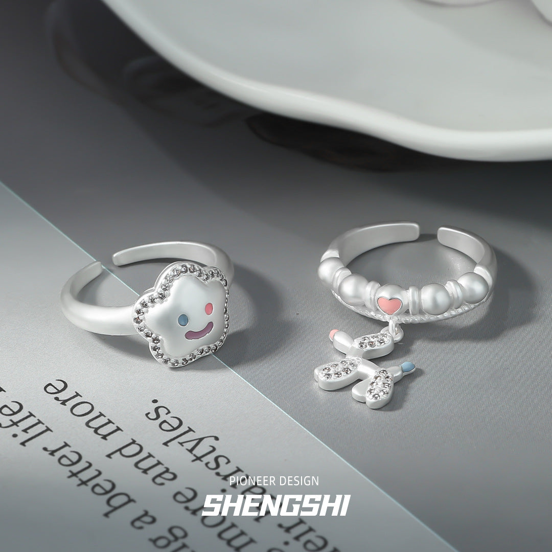 Women's Niche Balloon Dog Color Minimalist Fashion Rings