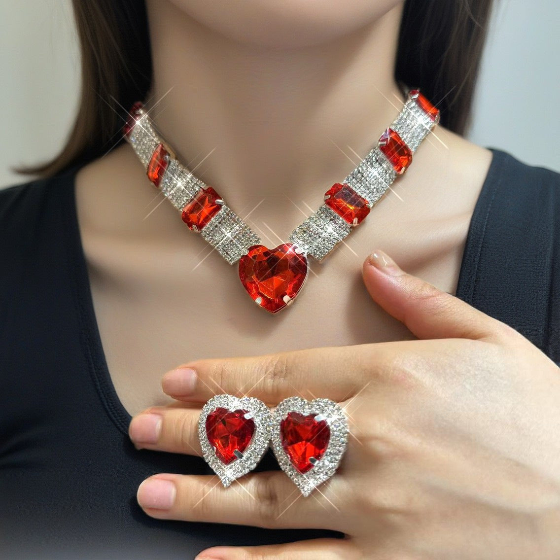 Kit Zircon Wings Water Drop Wedding Dinner Party Formal Jewelry Set