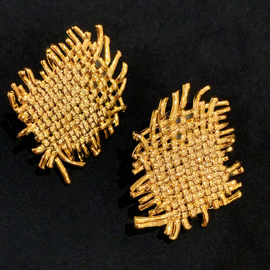 Geometric Metal Weave Vintage Design Exaggerated Earrings