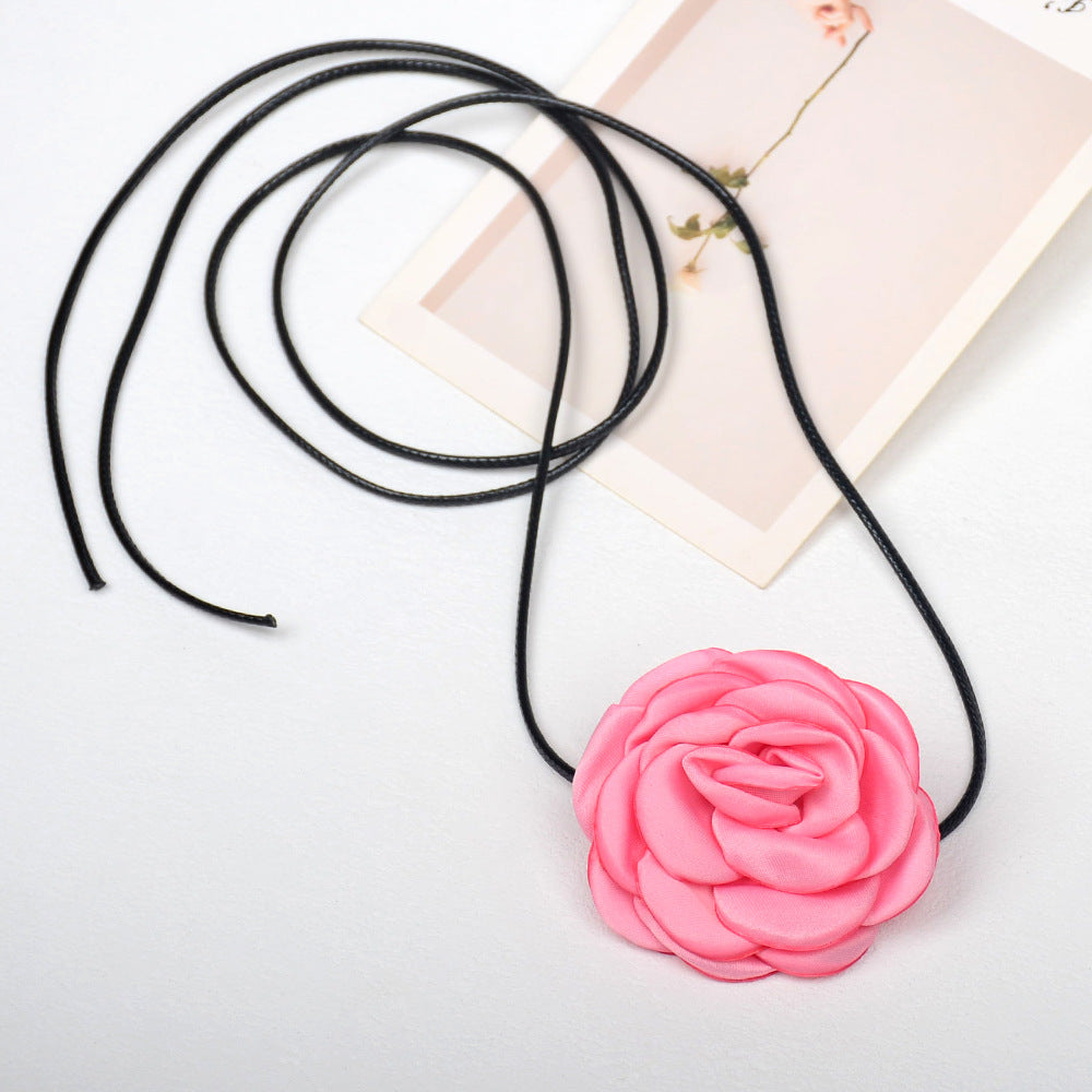 Camellia Rose Flower Sweet Three-dimensional Waist Necklaces