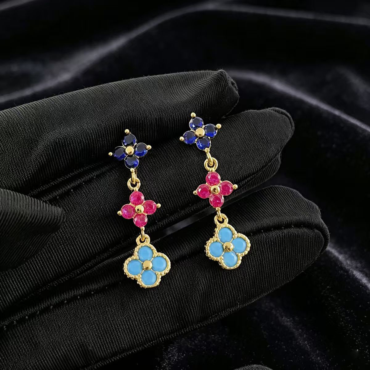 Color Zircon Clover Female Gifts For Necklaces