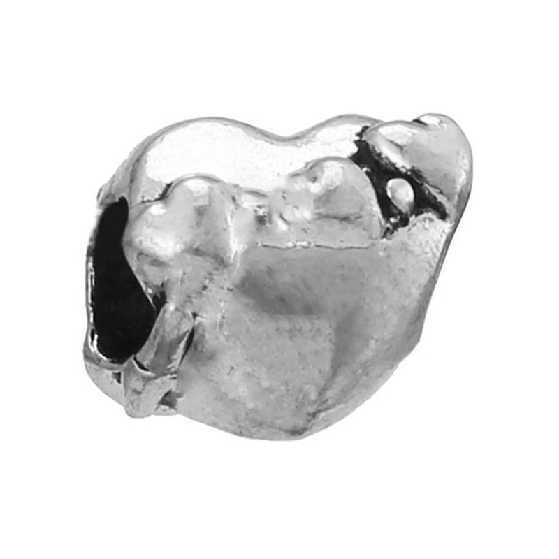 Alloy Large Hole Beads Hollowed Heart Shape Jewelry Accessories