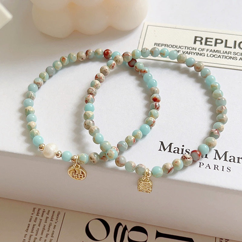 Blessing Card Lock Of Good Safety Buckle Simple Thin Chain Bracelets