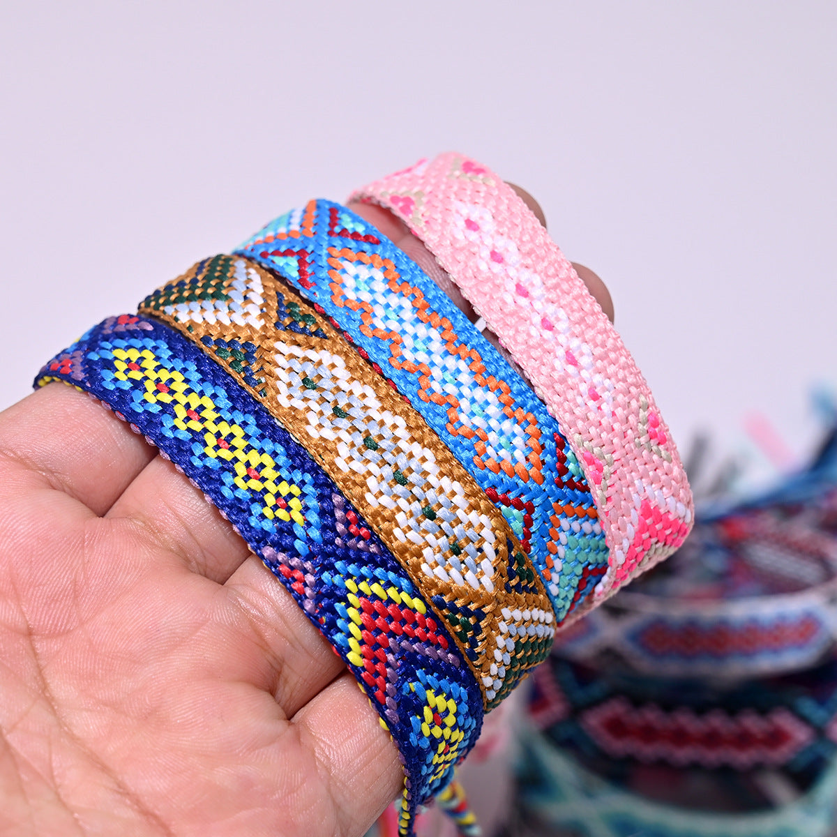Machine Woven Bohemian Hand-knitted Rope Lucky Friendship Tassel Bracelets